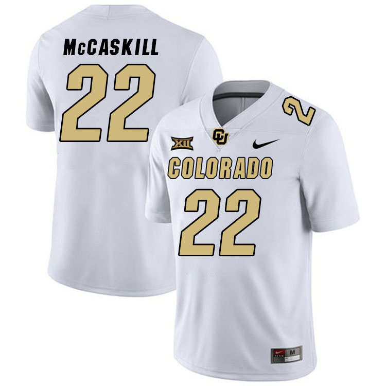 Colorado Buffaloes #22 Alton McCaskill Big 12 Conference College Football Jerseys Stitched Sale-White